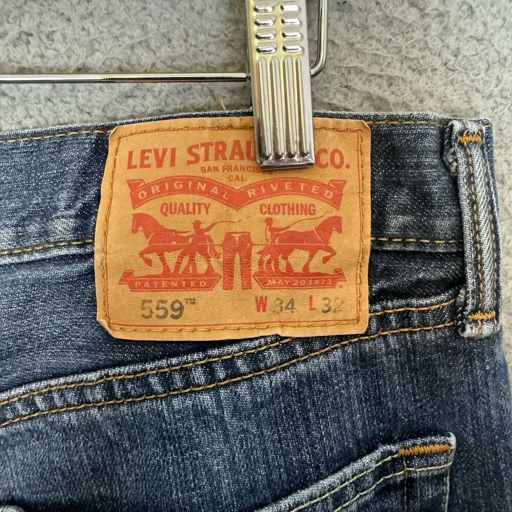 Levis‎ Jeans Mens 34x31 559 Blue Relaxed Straight Leg Denim Pants